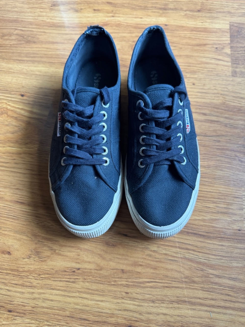 Superga Navy Blue Platform Sneakers